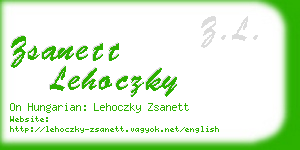 zsanett lehoczky business card